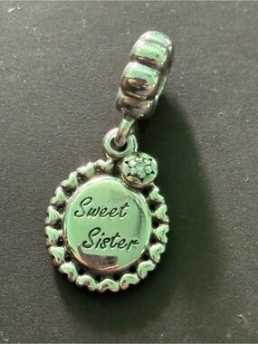Pandora Silver 'Sweet Sister' Charm Dangle